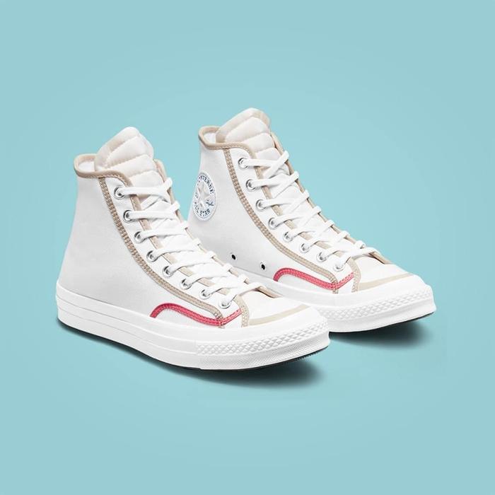 CONVERSE 70s RECYCLED FRENCH BINDING HIGH - WHITE/STRING/WHITE