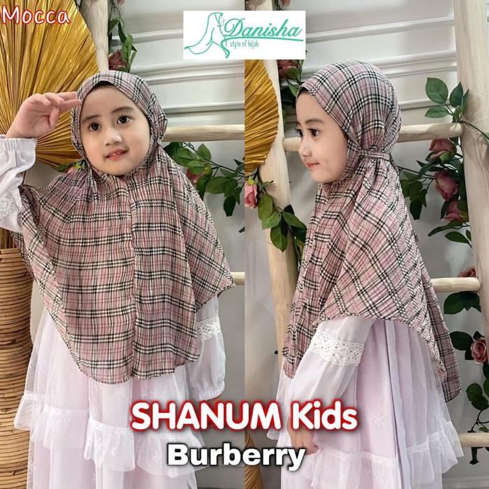 Jilbab Anak Bergo Shanum Plisket Motif Ceruti Kids Ori Danisha Hijab