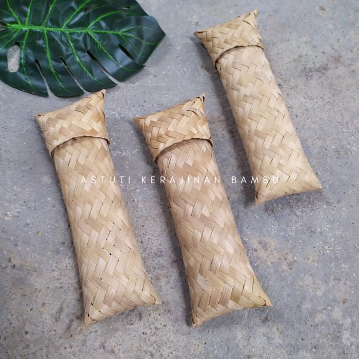 Dompet Lancip Sedotan Dompet Anyaman Bambu Pouch Souvenir Clutch Pesta
