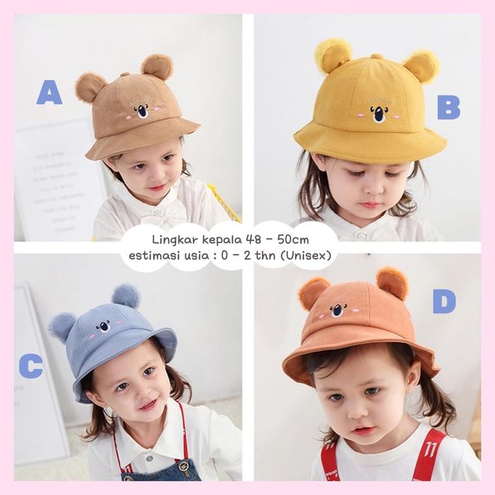 Topi Bucket Koala Anak Unisex 0-2 Tahun Baby Avene