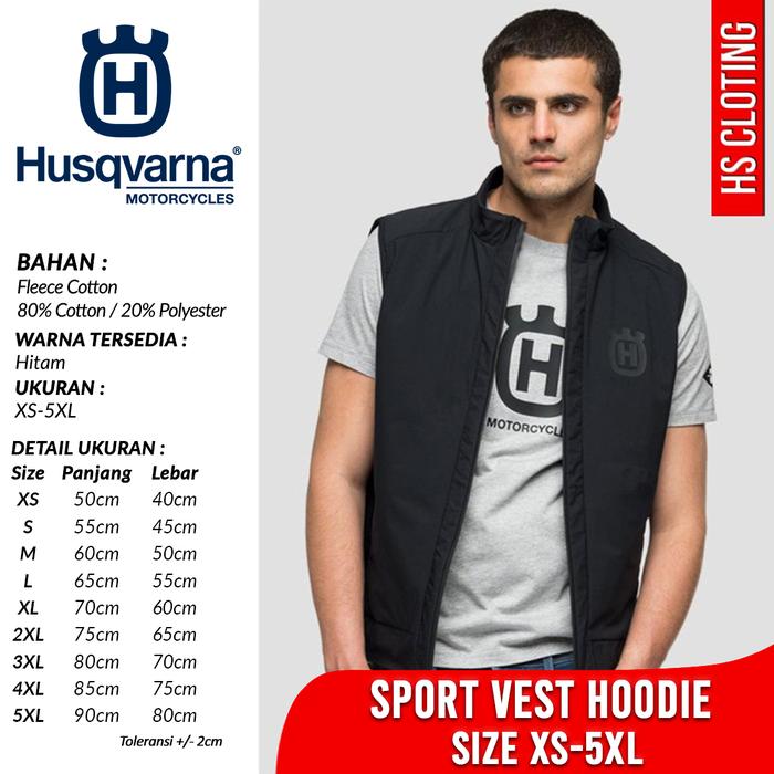 HUSQVARNA REPLAY Jaket S-5XL Rompi Tracktop Bahan Fleece Big Size