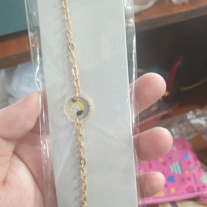 Gelang anak swiss plat putih rantai rante emas asli 2gram 700 70%