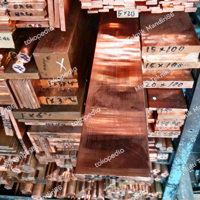 Plat Strip Busbar Tembaga 12mm x 42mm x 1000mm - plat strip tembaga