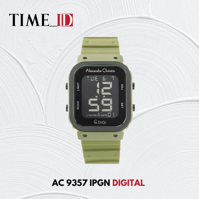 Jam Tangan Alexandre Christie AC 9357 DIGITAL BLACK GREEN UNISEX