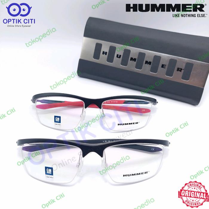 frame kacamata pria sporty hummer H 781 Half ringan original