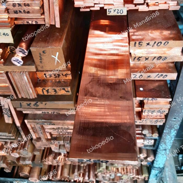 plat busbar tembaga 2mm x 15mm x 200mm - tembaga murni
