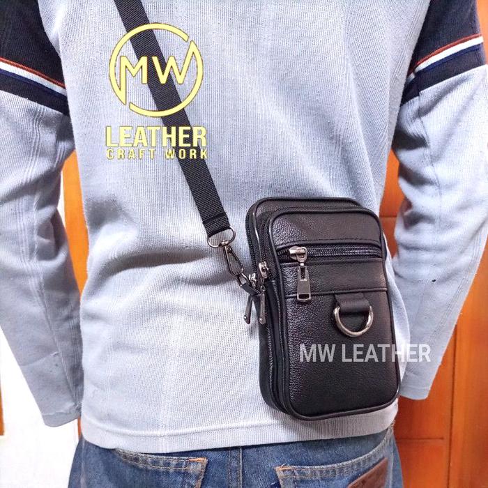 Tas hp selempang kulit asli garut bisa di selempang dan dipinggang