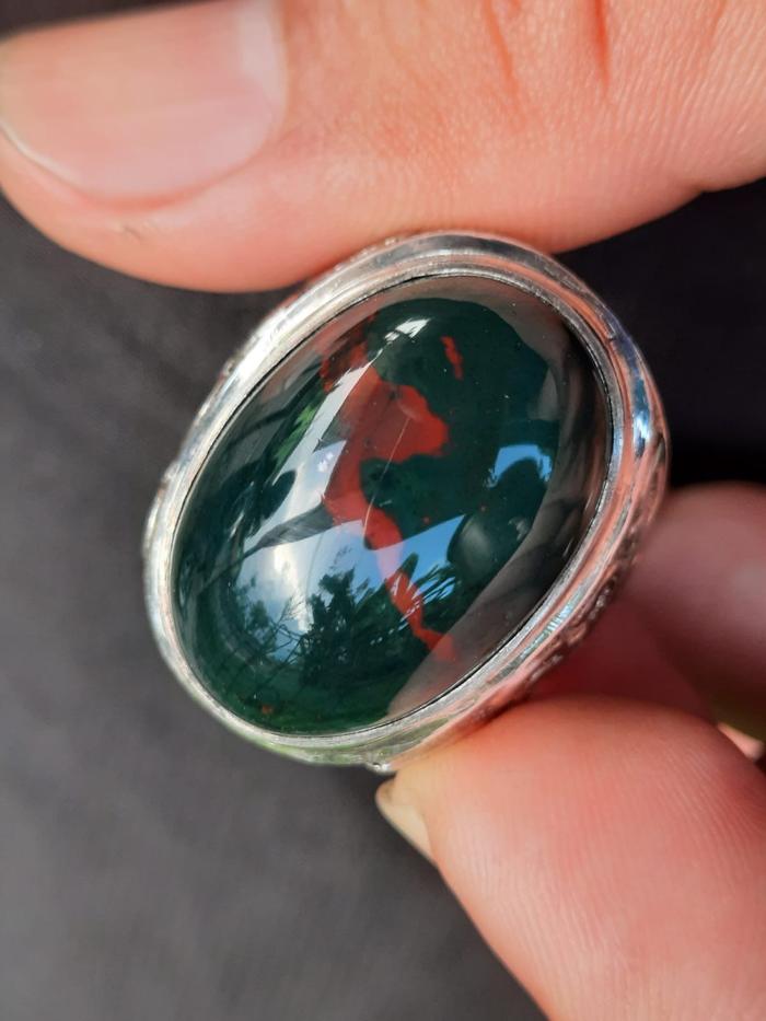 Bloodstone / Nogosui Ring Perak HM 18.19