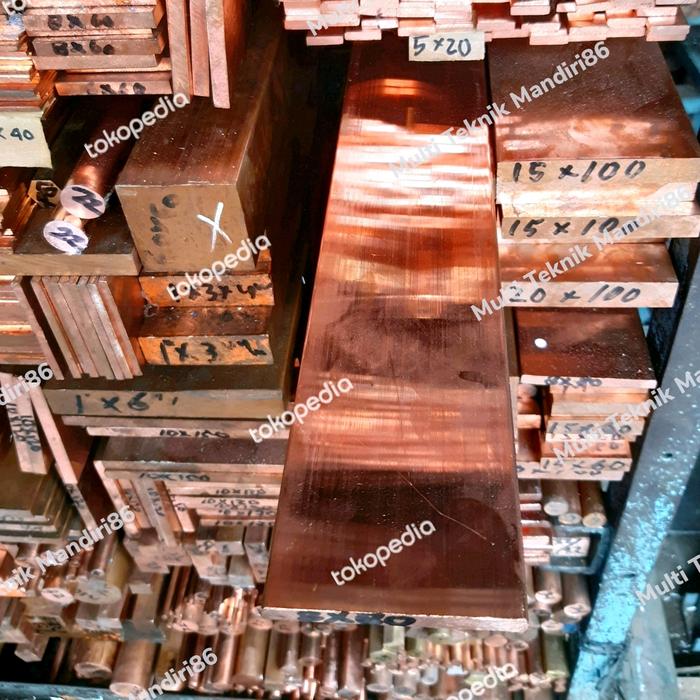 Plat Strip Busbar Tembaga 10mm x 60mm x 300mm - plat strip tembaga