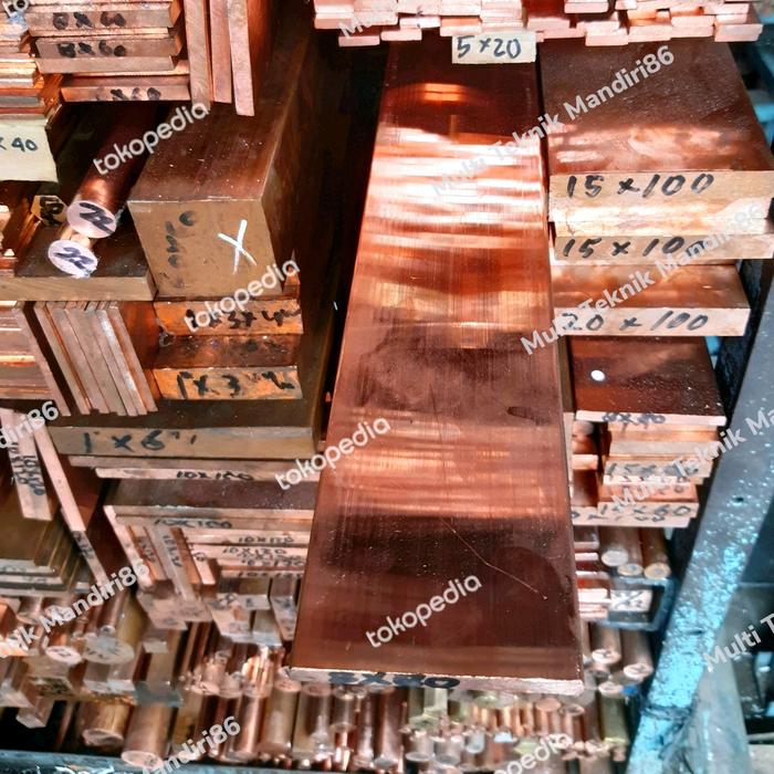 Plat Strip Busbar Tembaga 2mm x 15mm x 4000mm - plat tembaga murni