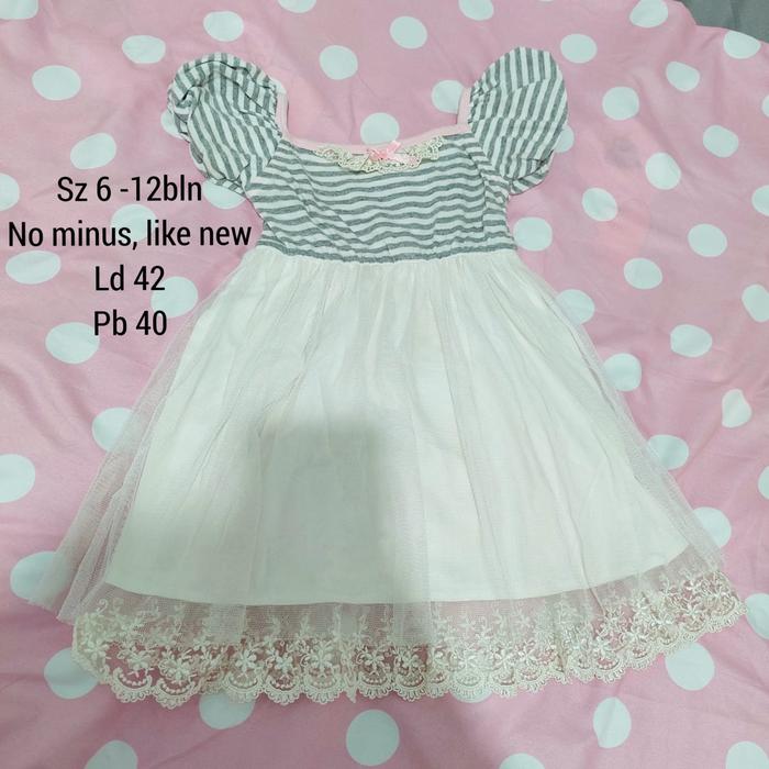 preloved baby dress bayi anak 6-12 bln putih baju gaun eyka murah cute