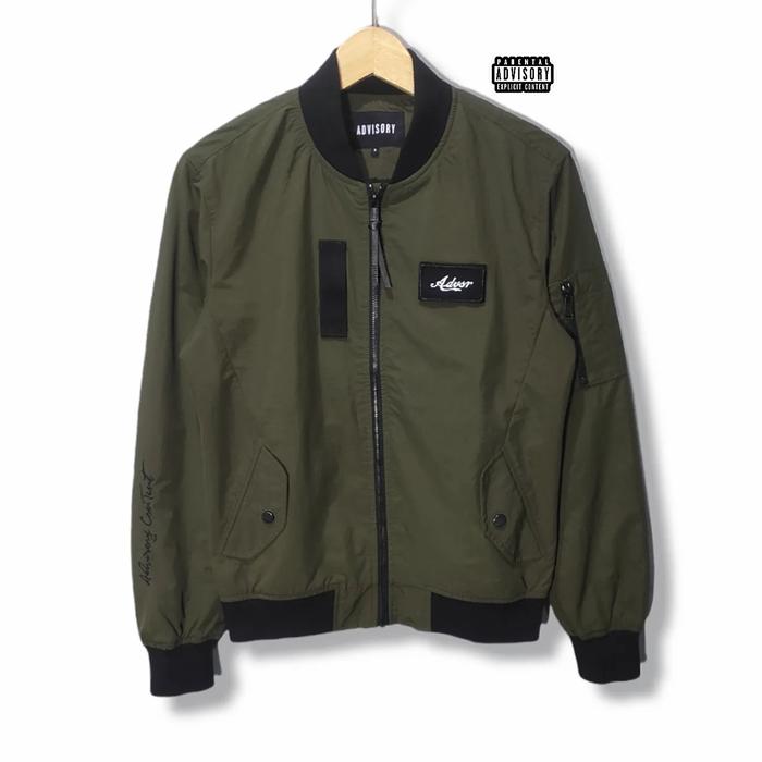 ADVISORY Bomber Jacket green army Size tag S fit M Slim (P63xL51)