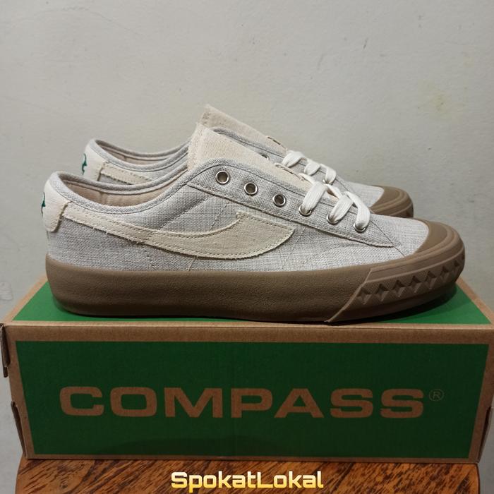 Sepatu Compass Retrograde Linen Low Sand White Size 35 - 45
