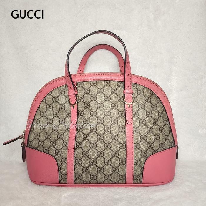 TAS WANITA BRANDED ORIGINAL - GC SUPREME MONOGRAM TOP HANDLE DOME PINK