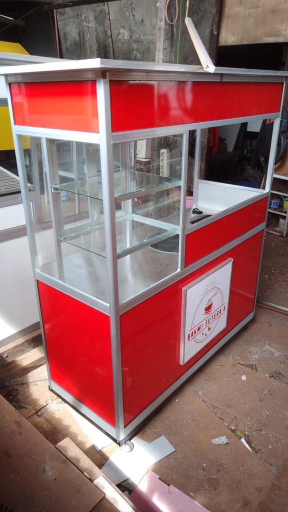 Gerobak Aluminium Mie Ayam Bakso Murah Kuat Gratis Branding Alumunium