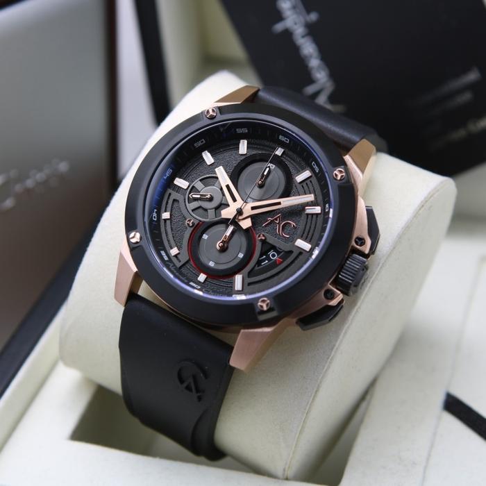 ALEXANDRE CHRISTIE AC 9602 ROSEGOLD BLACK RUBBER.