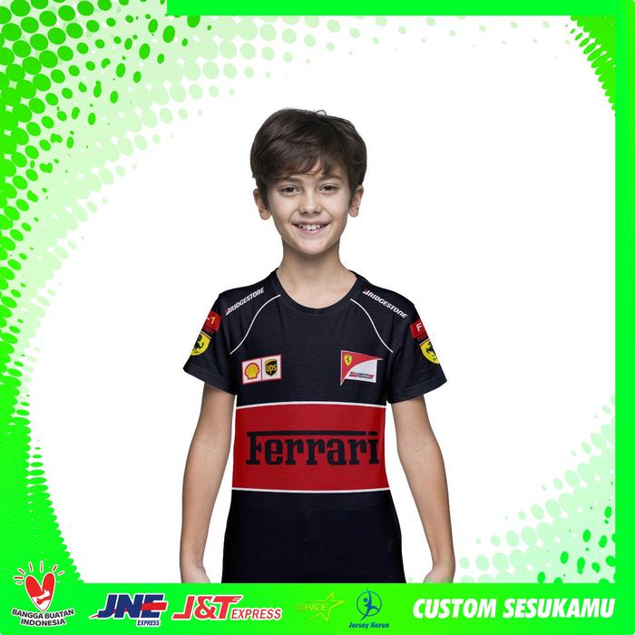 Baju Kaos F1 Anak Ferrari Scuderia Racing Team Customhade Baju Ferrari