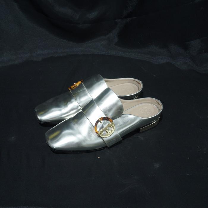 tory burch sidney mules leather slide spark gold original bekas