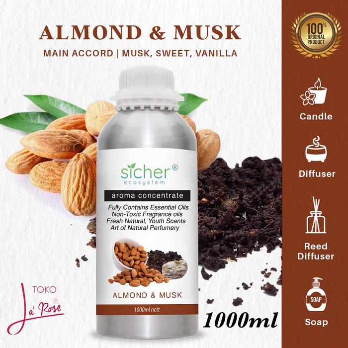 Aromatherapy Almond Musk 1000ml Essential Oil Natural Aroma Terapi 1L
