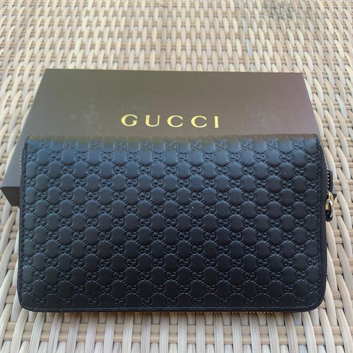Mens Wallet Gucci Brown Microguccissima Leather Zip Around Wallet