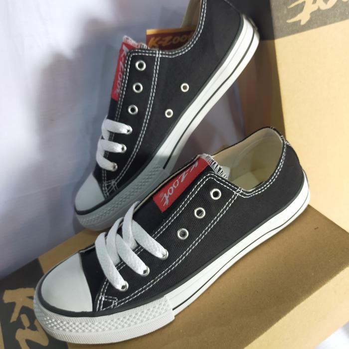 Sepatu sekolah k-Zoot Alonzo pendek hitam putih original