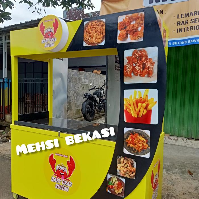 Gerobak booth makanan, , kebab, roti, burger dll
