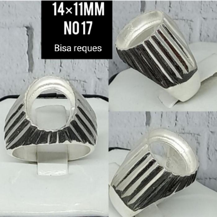 CINCIN EMBAN RING PERAK 925 HANDMADE MODEL KERANG UNTUK BATU COBOCAN
