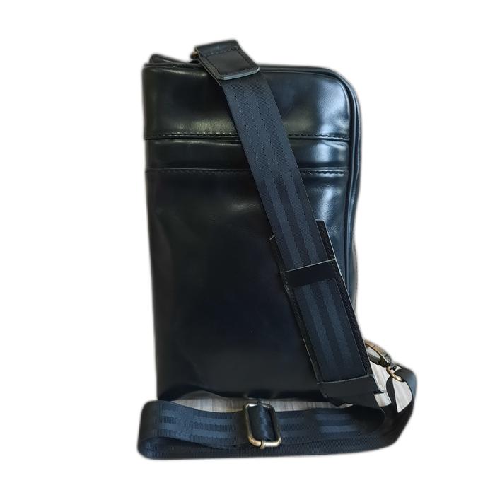 tas selempang pria kulit sapi asli Levin black