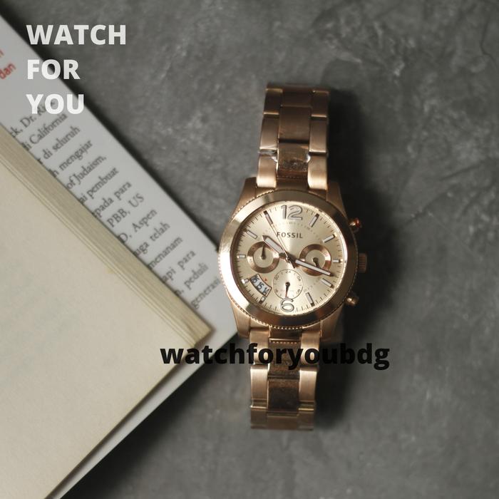 Jam Tangan Fossil Wanita ES 3885 Original Arloji ES3885 Rose Gold