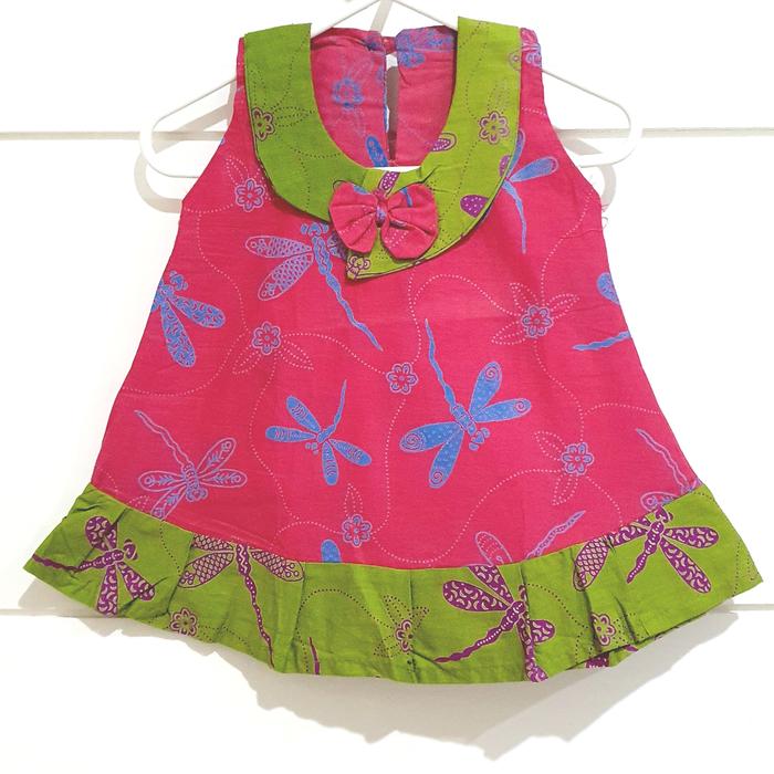 dress anak perempuan batik capung khas Malang