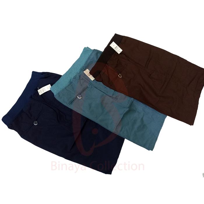 SALE... Celana pendek pria chino rip pinggal karet warna navy