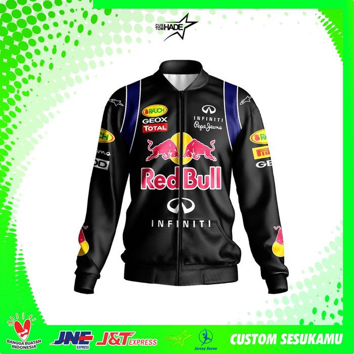 Jaket F1 Red Bull Team Customhade Jaket Bomber Red Bull Formula One