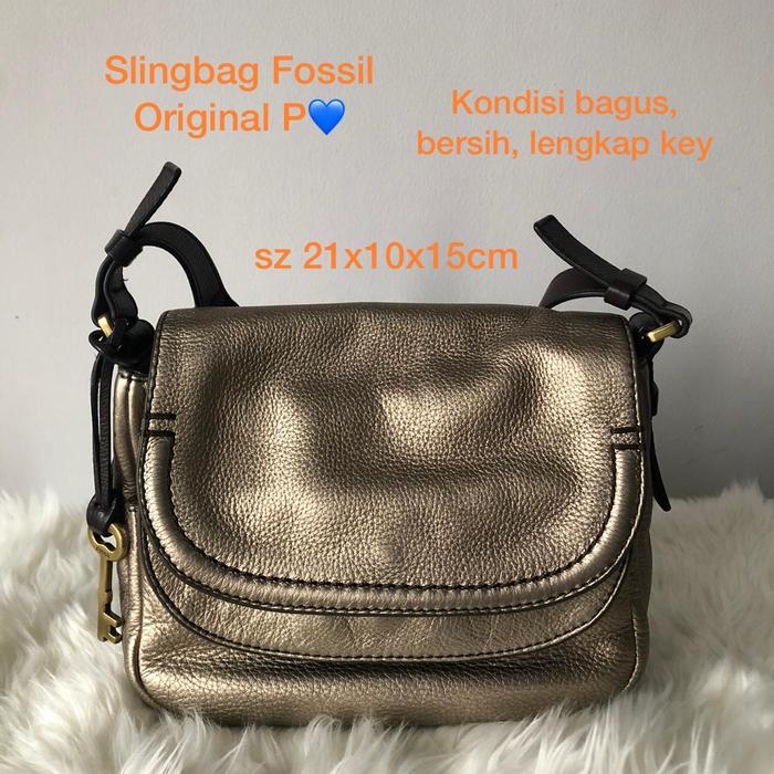 Tas selempang wanita merk Fossil peyton small original PL lengkap key