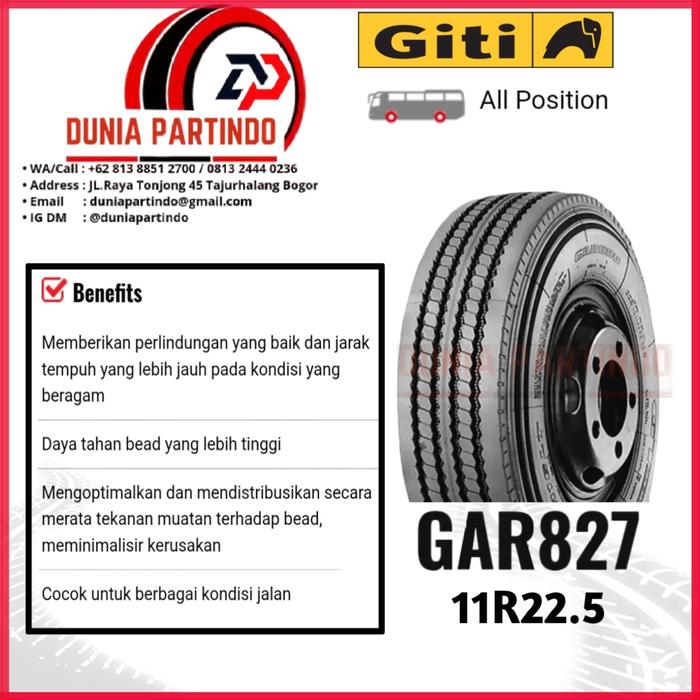 BAN Truck dan Bus 11.00 R22,5 GITI GAR827 Chat Untuk Diskon Harga&Stok