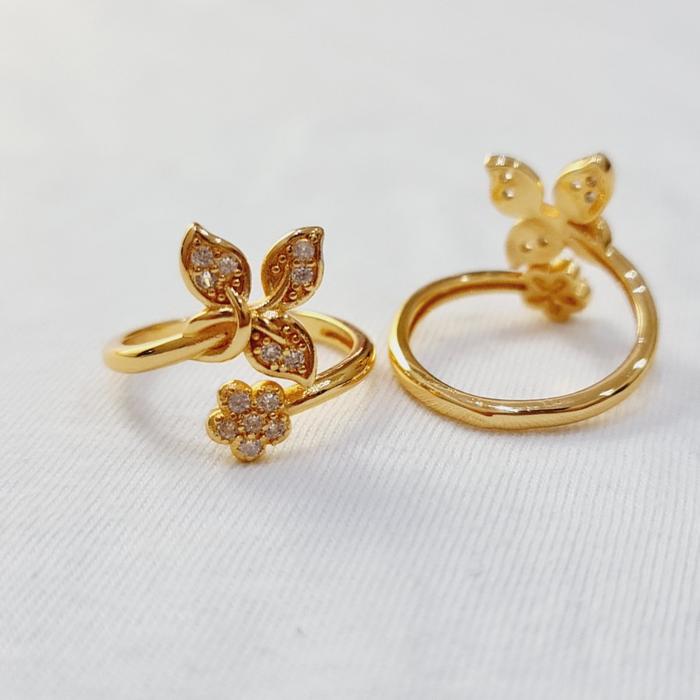 Cincin Imitasi Perhiasan Emas Titanium Anti Karat Aksesoris Wanita