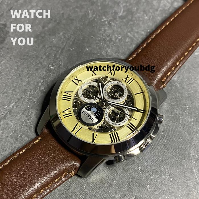 Jam Tangan Arloji Pria ME3027 Grant Automatic Fossil Coklat ME 3027