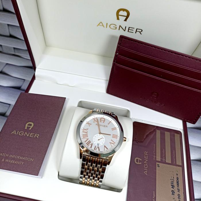 JAM TANGAN AIGNER A44122 TALI BESI ORI GARANSI RESMI
