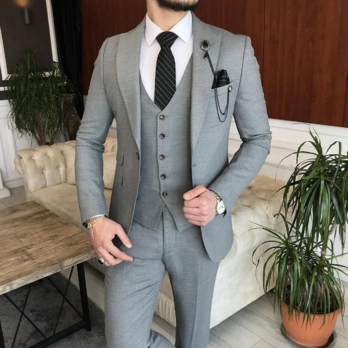 setelan jas pria modern italian slim fit T7035