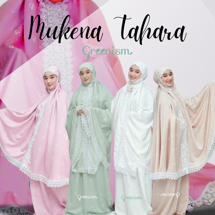 Mukena Tahara Renda Putih Zipper White Greenism