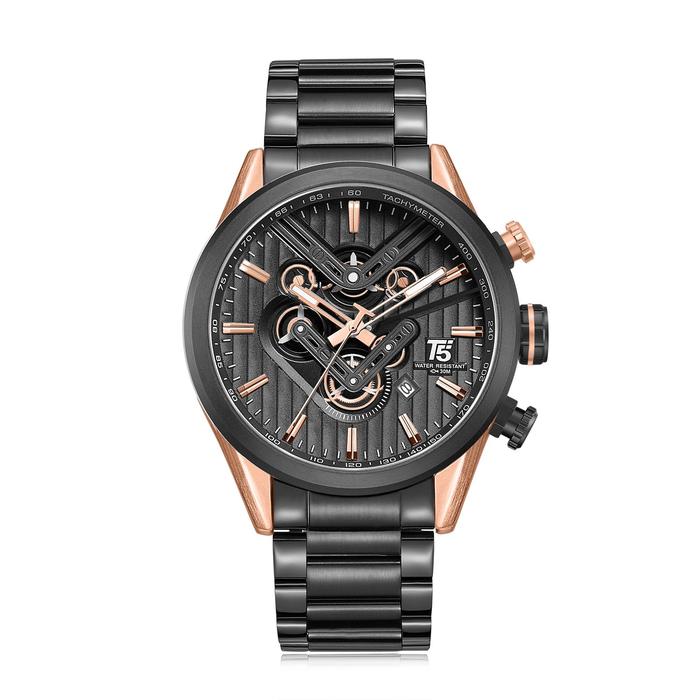 Jam Tangan Pria Fashion T5 H 3628G Original Tanggal & Chrono Aktif