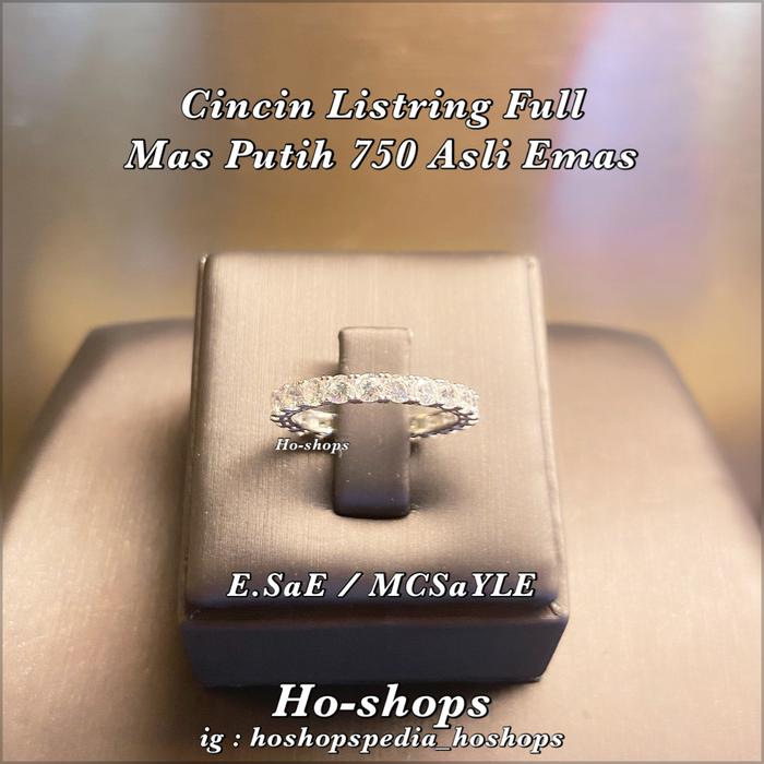 Cincin Listring Mas Putih Kadar 750 Asli Emas