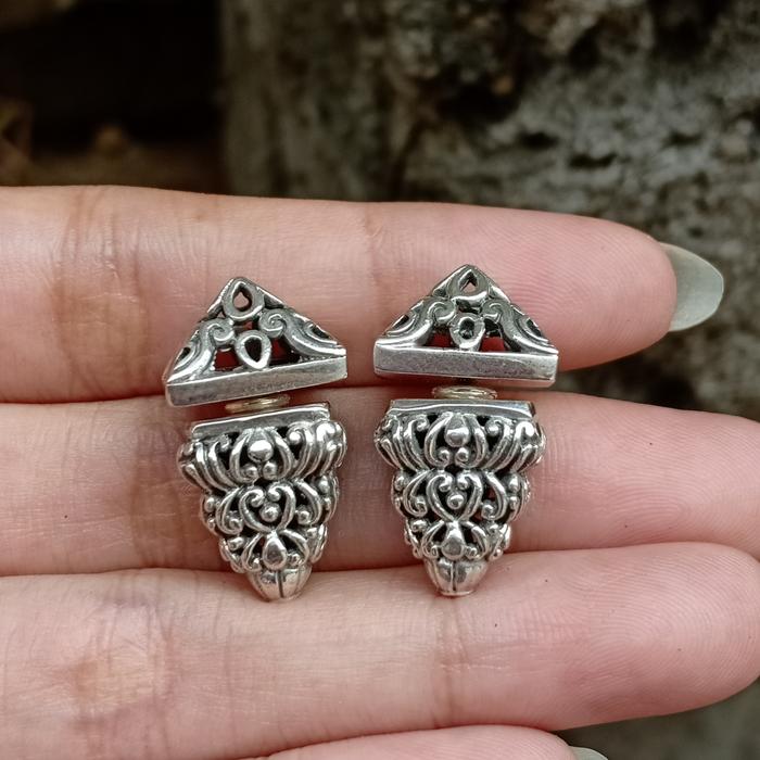 Anting Perak Dengan Motif Bali Subeng, Perak 925