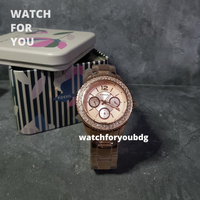 Jam Tangan Wanita Fossil ES 3590 Original Arloji ES3590 Rosegold WFY