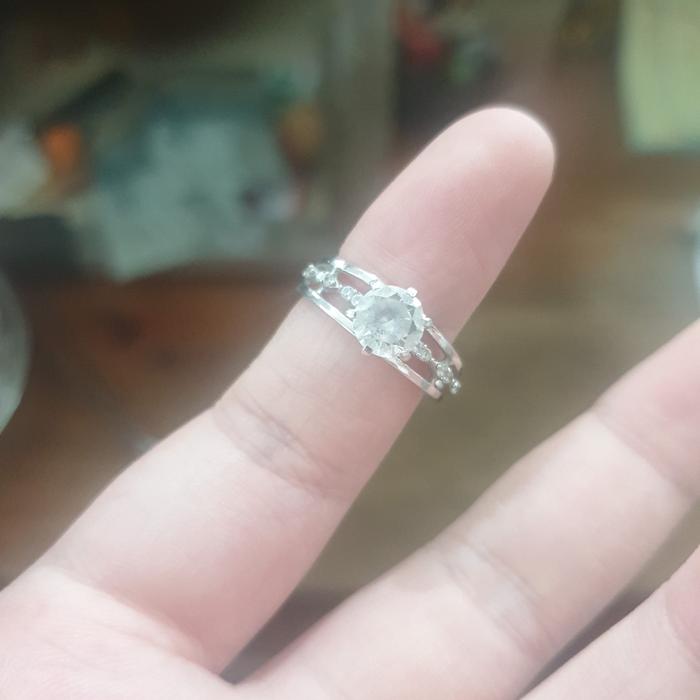 cincin mata satu emas putih emas asli 375 murah ring 16 white gold 8k