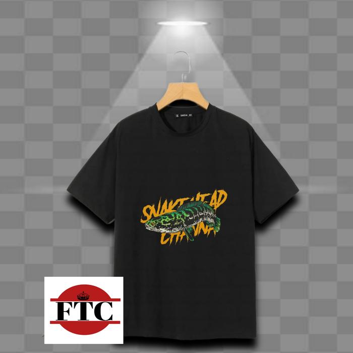 baju kaos anak laki ikan channa Snakehead blue viral