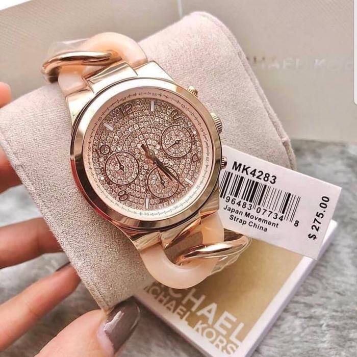 Jam Tangan Wanita Michael Kors Mk4283 Stainless Rosegold Fullset