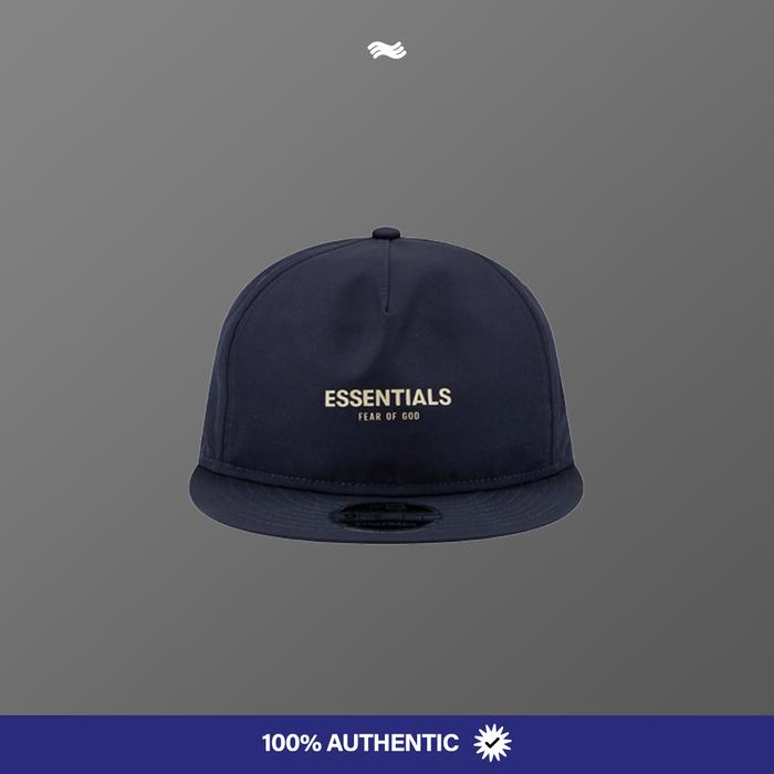 Fear of God ESSENTIALS Black 9FIFTY Retro Crown Cap Deep Blue Navy