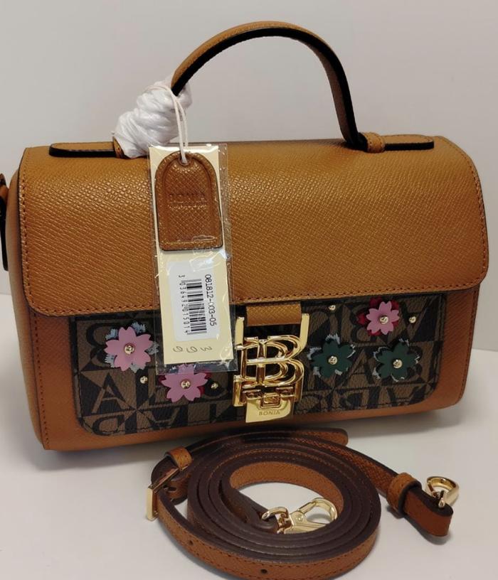 Tas bonia original bahan kulit monogram kombinasi flower model camera