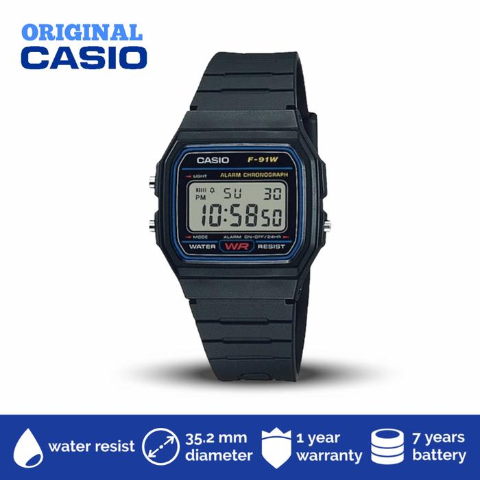 JAM TANGAN CASIO ANAK PEREMPUAN LAKI LAKI ORIGINAL F91W1 GARANSI