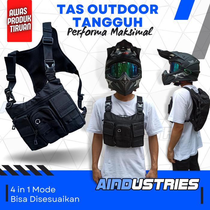 Chest Bag Radio Harness Tactical Shoulder Army Tas Dada Walkie Talkie